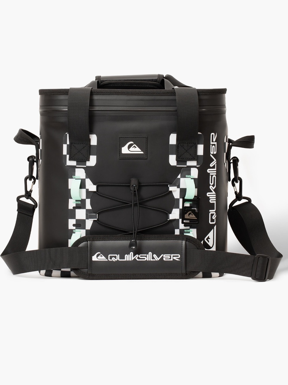 Quiksilver Black Duffel Cooler Bag with Checker Accent